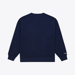 Navy Atlanta Braves Mitchell & Ness Women's Script Sweatshirt