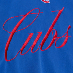 Royal Chicago Cubs Mitchell & Ness Women's Script Sweatshirt