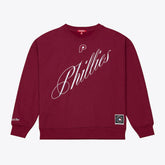 Burgundy Philadelphia Phillies Mitchell & Ness Women's Script Sweatshirt