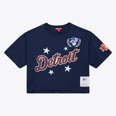 Navy Detroit Tigers Mitchell & Ness Women's Pep Rally Cropped Boxy T-Shirt