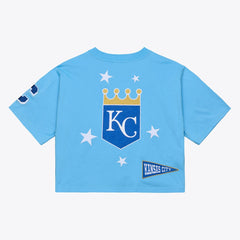 Light Blue Kansas City Royals Mitchell & Ness Women's Pep Rally Cropped Boxy T-Shirt