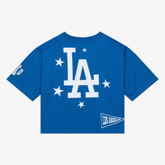 Royal Los Angeles Dodgers Mitchell & Ness Women's Pep Rally Cropped Boxy T-Shirt
