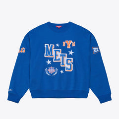 Royal New York Mets Mitchell & Ness Women's Pep Rally Sweatshirt