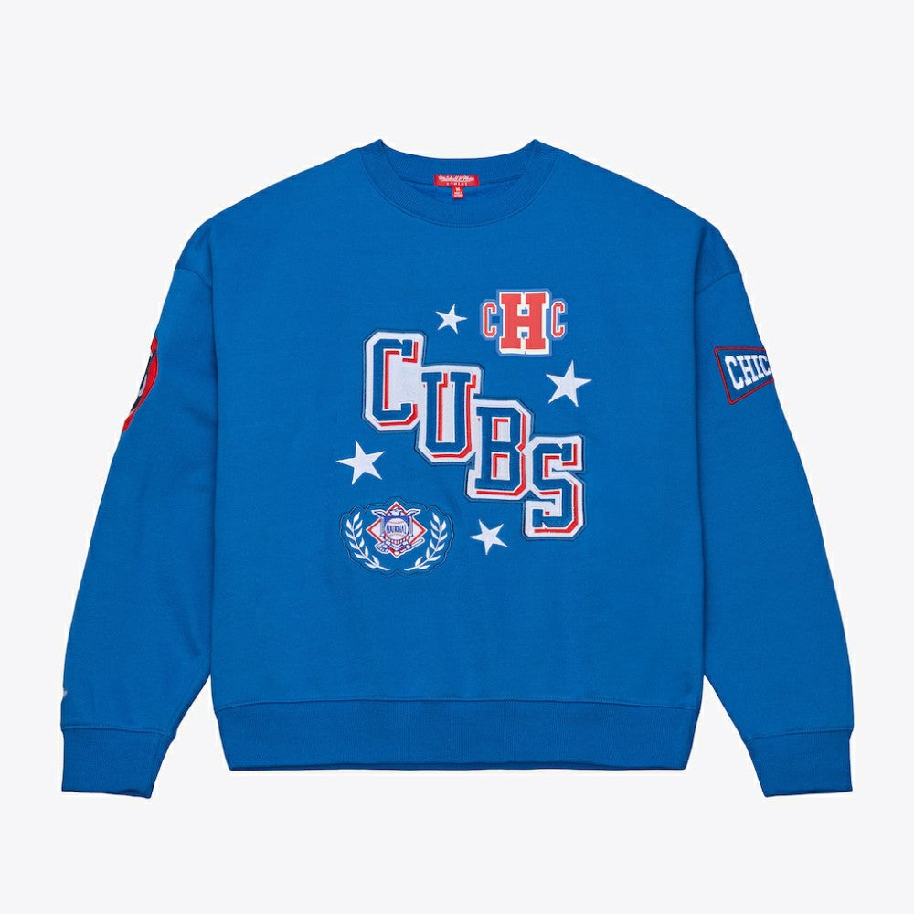 Royal Chicago Cubs Mitchell & Ness Women's Pep Rally Sweatshirt