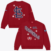 Red St. Louis Cardinals Mitchell & Ness Women's Pep Rally Sweatshirt