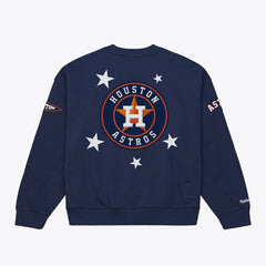 Navy Houston Astros Mitchell & Ness Women's Pep Rally Sweatshirt
