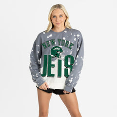 Gameday Couture Women's Arch Rivals Faded Wash Sweatshirt - New York Jets Sweatshirts