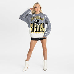 Gameday Couture Women's Arch Rivals Faded Wash Sweatshirt - Pittsburgh Steelers Sweatshirts