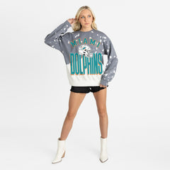 Gameday Couture Women's Arch Rivals Faded Wash Sweatshirt - Miami Dolphins Sweatshirts