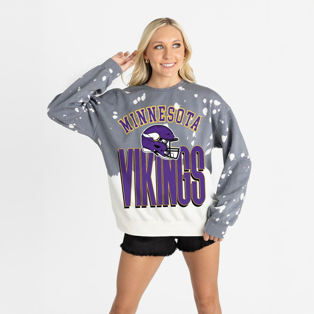 Gameday Couture Women's Arch Rivals Faded Wash Sweatshirt - Minnesota Vikings Sweatshirts