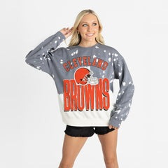 Gameday Couture Women's Arch Rivals Faded Wash Sweatshirt - Cleveland Browns Sweatshirts