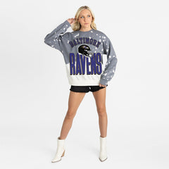 Gameday Couture Women's Arch Rivals Faded Wash Sweatshirt - Baltimore Ravens Sweatshirts
