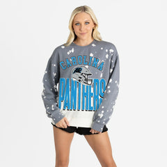Gameday Couture Women's Arch Rivals Faded Wash Sweatshirt - Carolina Panthers Sweatshirts