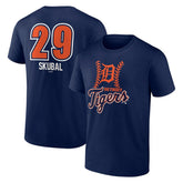 Navy Tarik Skubal Detroit Tigers Fastball Player Name & Number T-Shirt