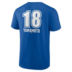 Royal Yoshinobu Yamamoto Los Angeles Dodgers Fastball Player Name & Number T-Shirt