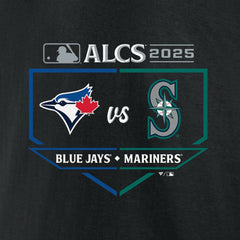 Black Toronto Blue Jays vs. Seattle Mariners 2025 American League Championship Series Matchup Batter's Box T-Shirt