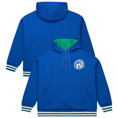 Mitchell & Ness Minnesota Timberwolves Throw It Back Quilted Fleece Quarter-Zip Hoodie