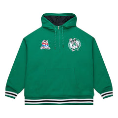 Mitchell & Ness Boston Celtics Throw It Back Quilted Fleece Quarter-Zip Hoodie