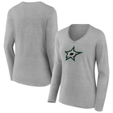 NHL Dallas Stars Women's Primary Logo Long Sleeve V-Neck T-Shirt