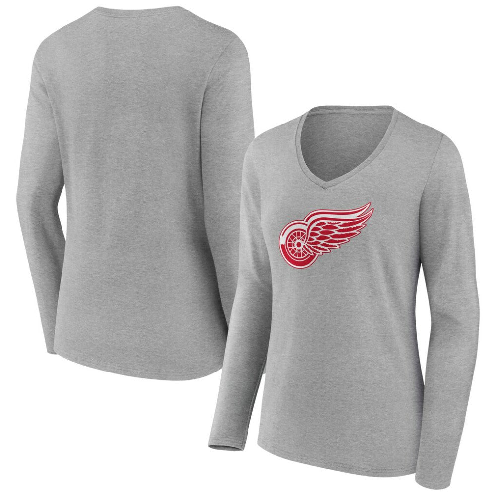 NHL Detroit Red Wings Women's Primary Logo Long Sleeve V-Neck T-Shirt