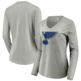 NHL St. Louis Blues Women's Primary Logo Long Sleeve V-Neck T-Shirt