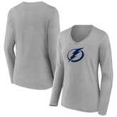 NHL Tampa Bay Lightning Women's Primary Logo Long Sleeve V-Neck T-Shirt