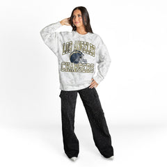 Gameday Couture Women's Whiteout Oversized Premium Fleece Sweatshirt - Los Angeles Chargers Sweatshirts
