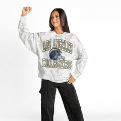 Gameday Couture Women's Whiteout Oversized Premium Fleece Sweatshirt - Los Angeles Chargers Sweatshirts