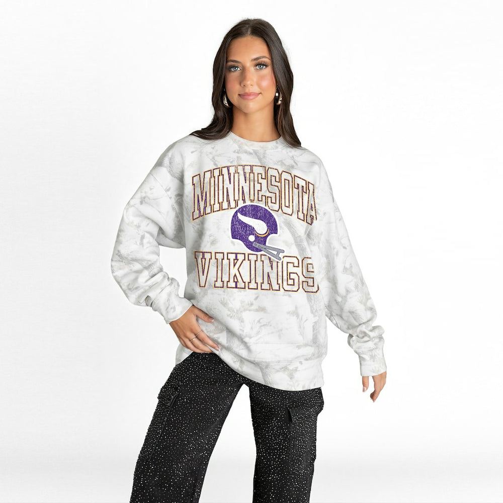 Gameday Couture Women's Whiteout Oversized Premium Fleece Sweatshirt - Minnesota Vikings Sweatshirts