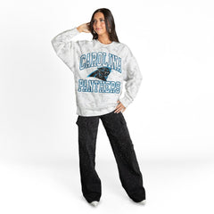 Gameday Couture Women's Whiteout Oversized Premium Fleece Sweatshirt - Carolina Panthers Sweatshirts