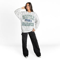 Gameday Couture Women's Whiteout Oversized Premium Fleece Sweatshirt - Seattle Seahawks Sweatshirts