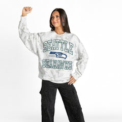 Gameday Couture Women's Whiteout Oversized Premium Fleece Sweatshirt - Seattle Seahawks Sweatshirts