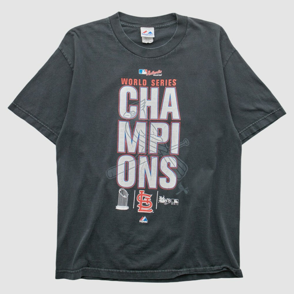 Charcoal St. Louis Cardinals Majestic 2011 T-Shirt