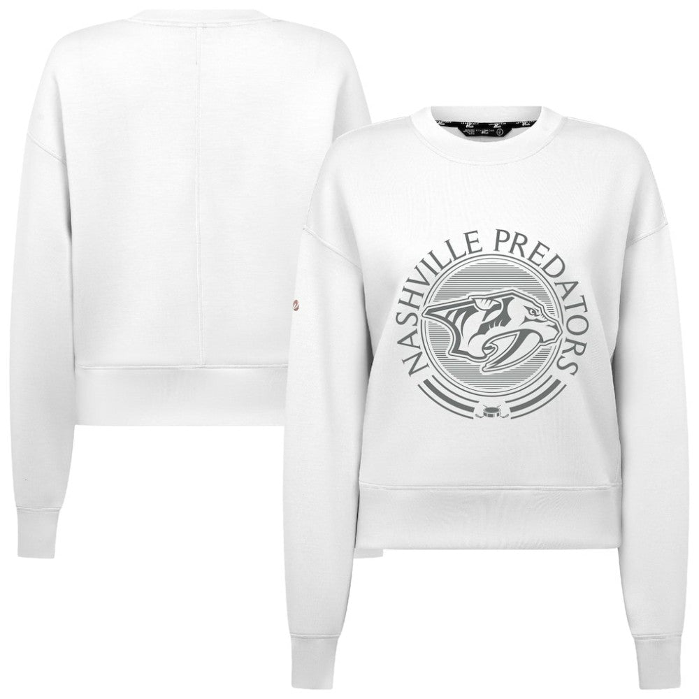 NHL Nashville Predators Levelwear Women's Slate & Snow Sponge Tri-Blend Sweatshirt