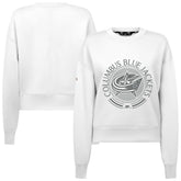 NHL Columbus Blue Jackets Levelwear Women's Slate & Snow Sponge Tri-Blend Sweatshirt