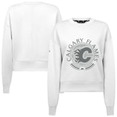 NHL Calgary Flames Levelwear Women's Slate & Snow Sponge Tri-Blend Sweatshirt