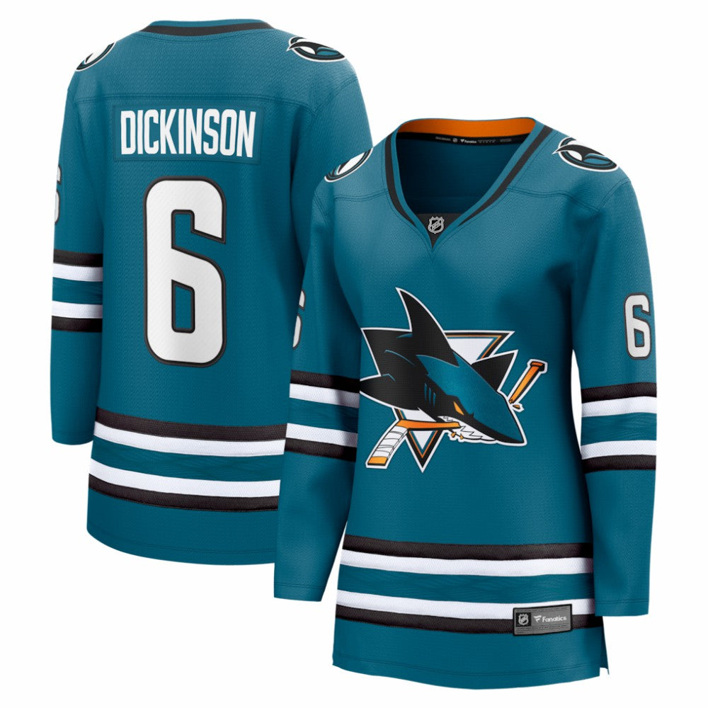 NHL Sam Dickinson San Jose Sharks Fanatics Women's Home Breakaway Jersey