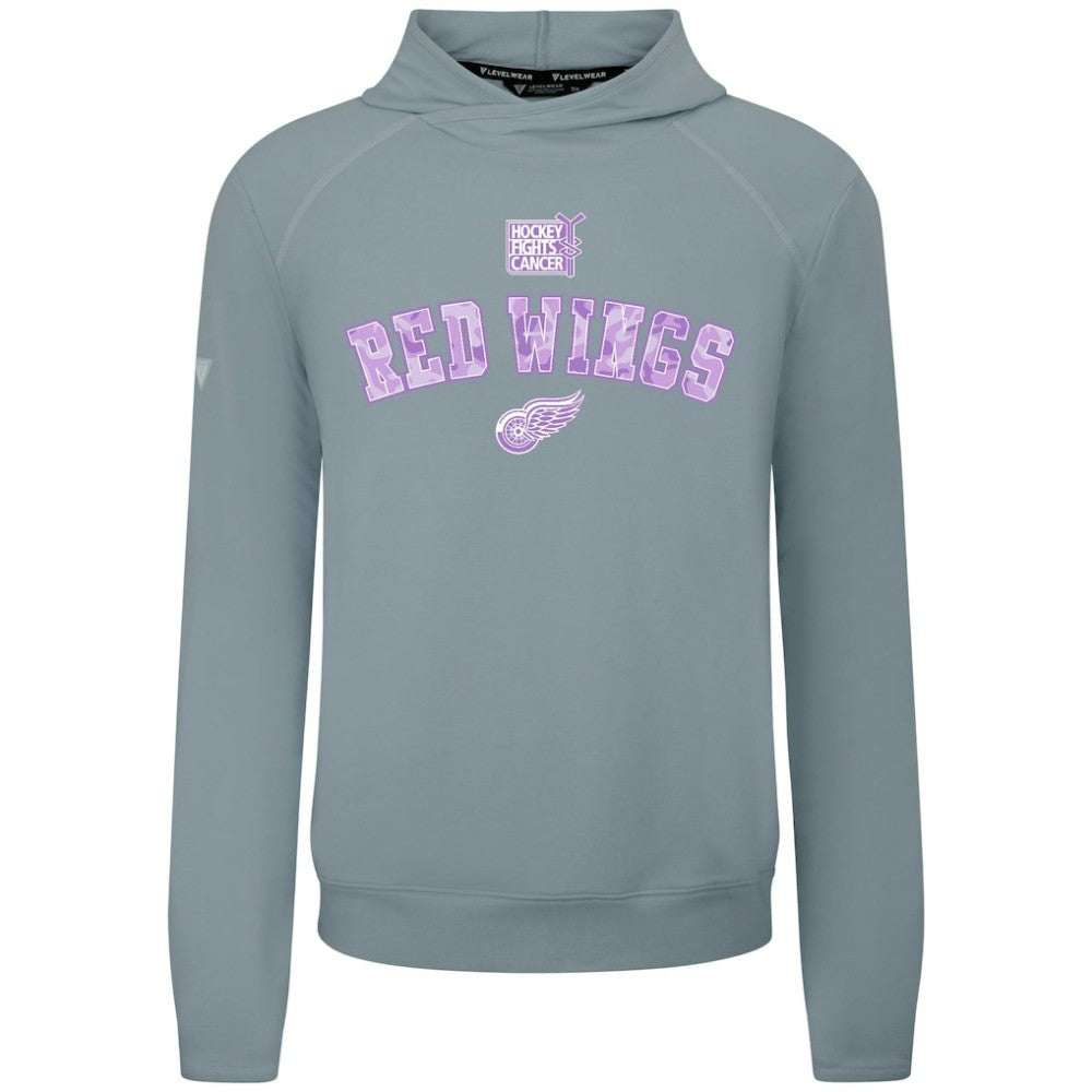 NHL Detroit Red Wings Levelwear Hockey Fights Cancer Mandate Tri-Blend Hoodie