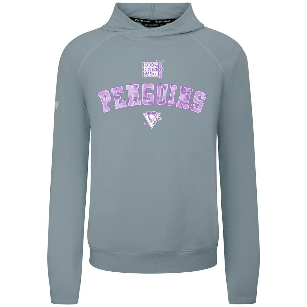 NHL Pittsburgh Penguins Levelwear Hockey Fights Cancer Mandate Tri-Blend Hoodie