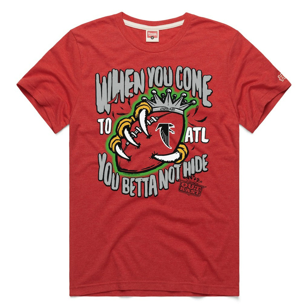 x OutKast Homage Unisex You Betta Not Hide Tri-Blend T-Shirt - Atlanta Falcons T-shirts