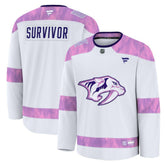 NHL Nashville Predators Fanatics Hockey Fights Cancer Survivor Practice Jersey