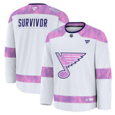 NHL St. Louis Blues Fanatics Hockey Fights Cancer Survivor Practice Jersey