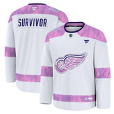 NHL Detroit Red Wings Fanatics Hockey Fights Cancer Survivor Practice Jersey
