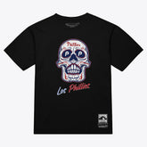 Black Philadelphia Phillies Mitchell & Ness Women's Sugar Skull Boxy T-Shirt