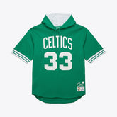 Mitchell & Ness Larry Bird Boston Celtics Mesh Name & Number Short Sleeve Hoodie