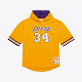 Mitchell & Ness Shaquille O'Neal Los Angeles Lakers Mesh Name & Number Short Sleeve Hoodie