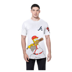 White Atlanta Braves New Era MLB x Simpsons Homer Wonderbat T-Shirt
