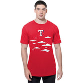 Red Texas Rangers New Era MLB x Simpsons 2026 Collab Clouds T-Shirt