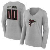 Women's Team Authentic Personalized Name & Number Long Sleeve V-Neck T-Shirt - Atlanta Falcons T-shirts