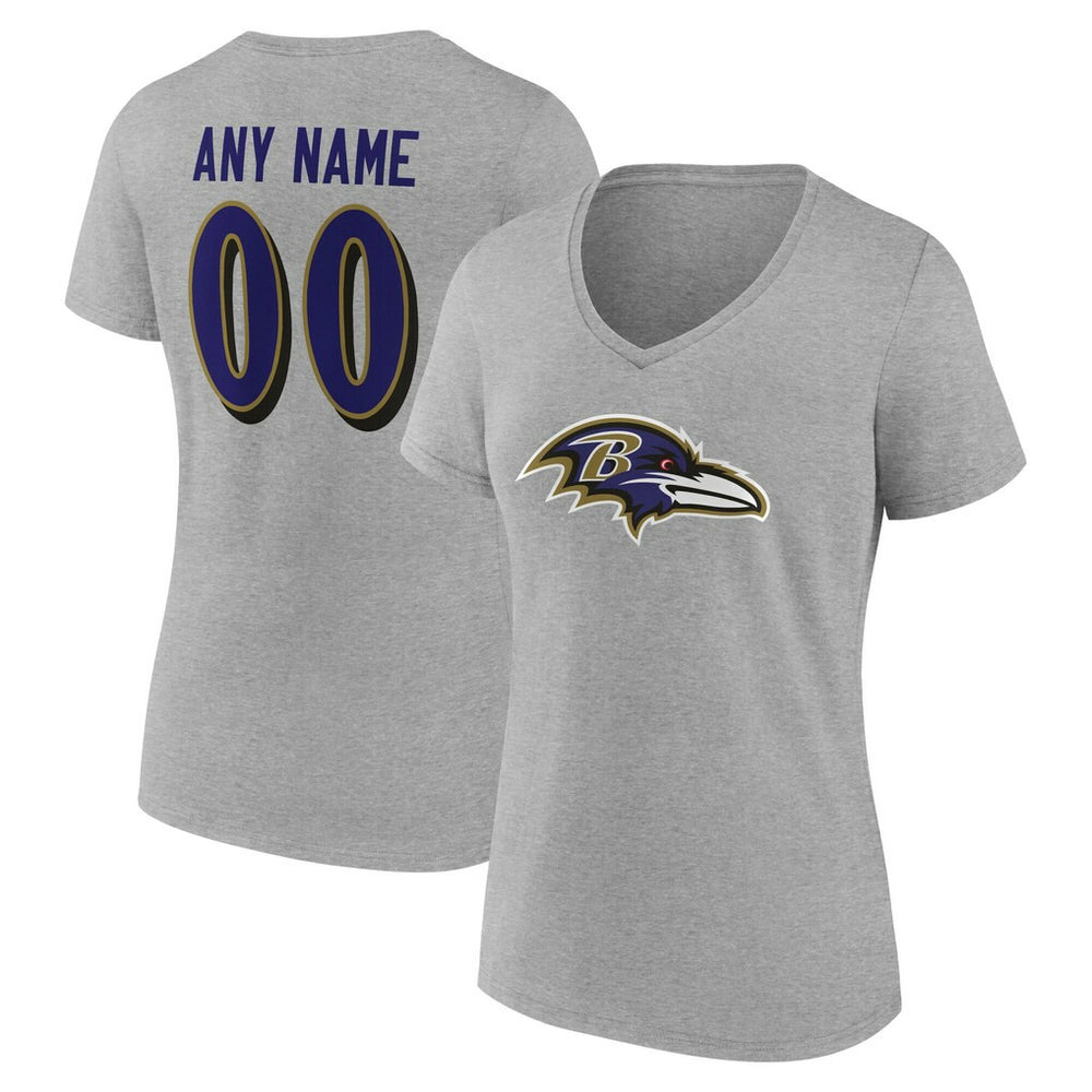 Women's Team Authentic Personalized Name & Number V-Neck T-Shirt - Baltimore Ravens T-shirts